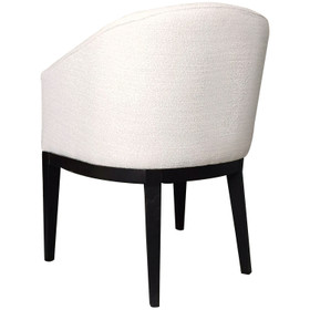 Zen Monaco Dining Chair White Sand - Black Oak Legs
