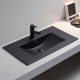Weir Wall Vanity with Matte Black Classic Top 750mm - Moonlight White