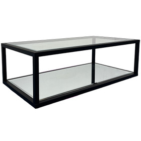 Cambridge Rectangle Glass Coffee Table - Matte Black