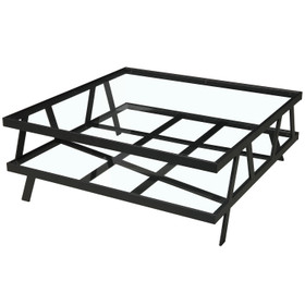 Rhodes Square Glass Coffee Table - Matte Black Rhodes Square Glass Coffee Table - Matte Black