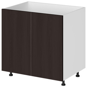 Kitchen Base Cabinet 2 Door 800mm Flat Pack - Dark Woodgrain