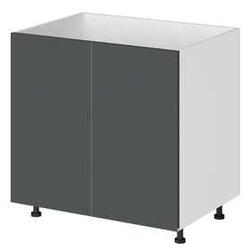 Kitchen Base Cabinet 2 Door 1000mm Flat Pack - Dark Grey