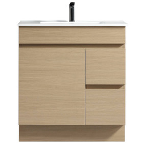 Novo Natural Oak Floor Vanity with Classic Ceramic Top - 900mm Novo Natural Oak Floor Vanity with Classic Ceramic Top - 900mm