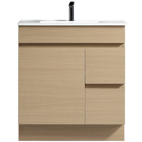 Novo Natural Oak Floor Vanity with Classic Ceramic Top - 750mm Novo Natural Oak Floor Vanity with Classic Ceramic Top - 750mm