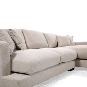 Blair 3 Seater Chaise Sofa Bark Light - LHS