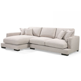 Blair 3 Seater Chaise Sofa Bark Light - LHS