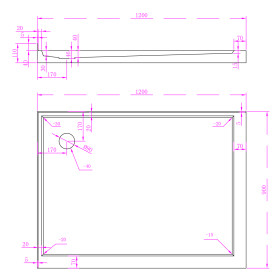 Pilar 1200x900mm Rectangle Left Hand Shower