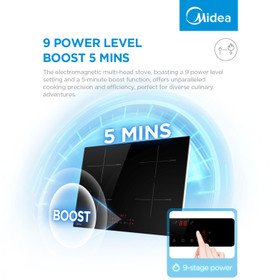 Induction Cooktop 70cm with Boost and Timer Control - Flexible Cutout Induction Cooktop 70cm with Boost and Timer Control - Flexible Cutout