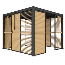 Louvre Wall Shutter for Pergola Timber Grain - 90cm