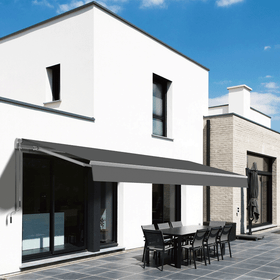 Retractable Manual Awning Dark Grey - 3 x 2m Retractable Manual Awning Dark Grey - 3 x 2m
