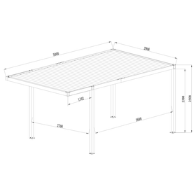Freestanding Car Port Dark Grey - 3m x 5m