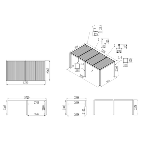 Louvre Roof Pergola 5.8m x 4m Aluminium Freestanding