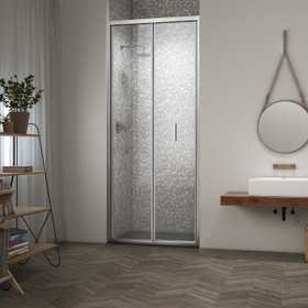 Framed 900mm Bi-Fold Chrome Shower with Centre Waste - 3 Sided Framed 900mm Bi-Fold Chrome Shower with Centre Waste - 3 Sided