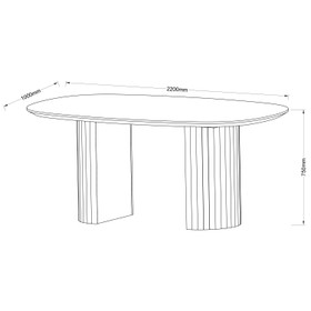 Zen Bruges Dining Table 2200mm - White Oak Zen Bruges Dining Table 2200mm - White Oak