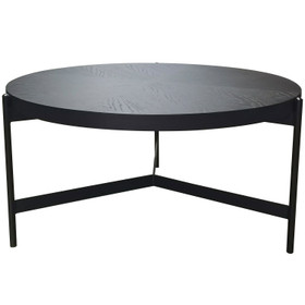 Bologna Round Black Oak Coffee Table - 900mm