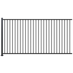 Aluminium Fence Panel 2.4 x 1.2m with Flange Post - Black