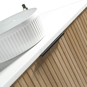 Dune Wall Vanity with Carlina Countertop and Vessel Basin 800mm - Oak