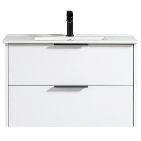 Nova Wall Vanity with Ceramic Top 800mm - Norway White