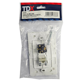 Slimline Single Switch with PCU Vertical - White