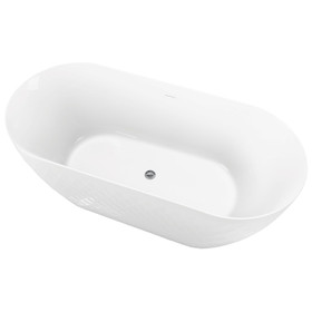Komo Freestanding Bathtub 1700mm - Gloss White