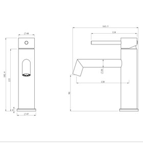 Axis Basin Mixer SS All Pressure - Brushed Gunmetal