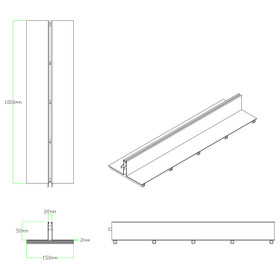 Single Slot Drain Channel Cover - 1000mm