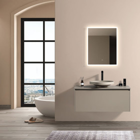 Moda Wall Vanity with Countertop and Vessel Basin 1000mm - Matte Grey