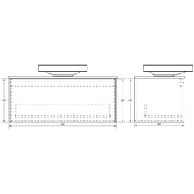 Moda Wall Vanity with Countertop and Vessel Basin 1000mm - Matte Grey