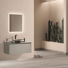 Moda Wall Vanity with Countertop and Vessel Basin 1000mm - Matte Grey