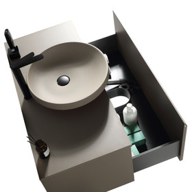 Moda Wall Vanity with Countertop and Vessel Basin 1000mm - Matte Grey