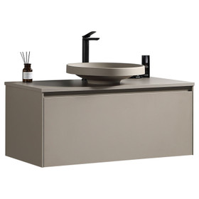 Moda Wall Vanity with Countertop and Vessel Basin 1000mm - Matte Grey