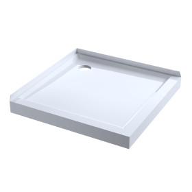 Framed 900mm Black Shower with Corner Waste - Square