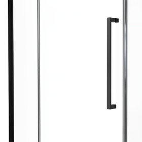 Framed 900mm Black Shower with Corner Waste - Square