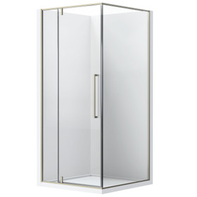 Framed 900mm Champagne Gold Shower with Corner Waste - Square