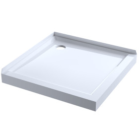 Semi-Framed 1000mm Chrome Shower with Corner Waste - Square
