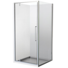 Semi-Framed 1000mm Chrome Shower with Corner Waste - Square