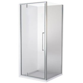 Semi-Framed 900mm Chrome Shower with Corner Waste - Square
