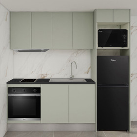 Rebon Complete Kitchen Pale Silver - Cabinets and Benchtop (Appliances, Sink and Tapware Sold Seperately)