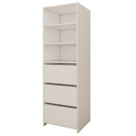 Wardrobe Floorstanding Tower with Shelves and Drawers - Matte White - W 630mm x H 2000mm
