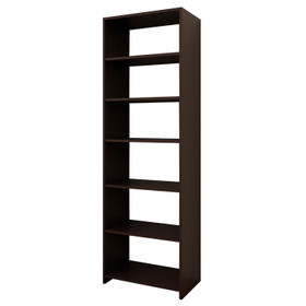 Wardrobe Floorstanding Tower with Shelves - Dark Woodgrain - W 630mm x H 2000mm