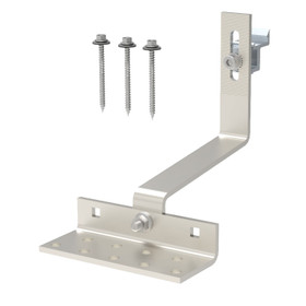 Concrete Tile Bracket with Rail Clamp Click System 125mm - Chrome