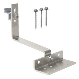 Concrete Tile Bracket with Rail Clamp Click System 125mm - Chrome