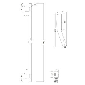 Slide Shower with Four Functions - Matte Black