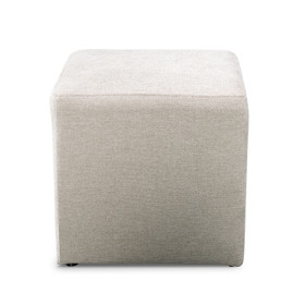 Square Linen Ottoman