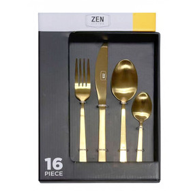 Cutlery Set Stainless Steel 16pcs - Brushed Brass