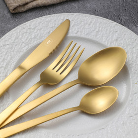 Cutlery Set Stainless Steel 16pcs - Brushed Brass