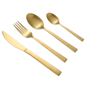 Cutlery Set Stainless Steel 16pcs - Brushed Brass