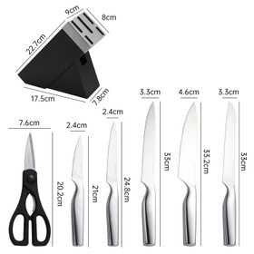Kitchen Knife and Scissor Set - 6pcs