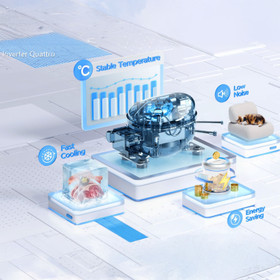 Ecomaster Stainless Steel Side by Side Fridge Freezer 592L - Black 