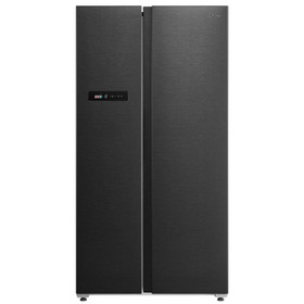 Ecomaster Stainless Steel Side by Side Fridge Freezer 592L - Black 